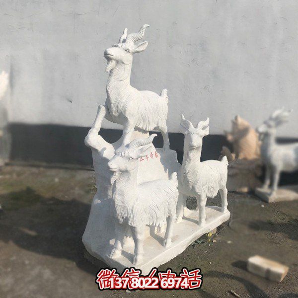 十二生肖石雕擺件，美化園林景觀