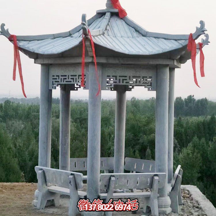 精致大理石雕涼亭，讓您在公園乘涼休息