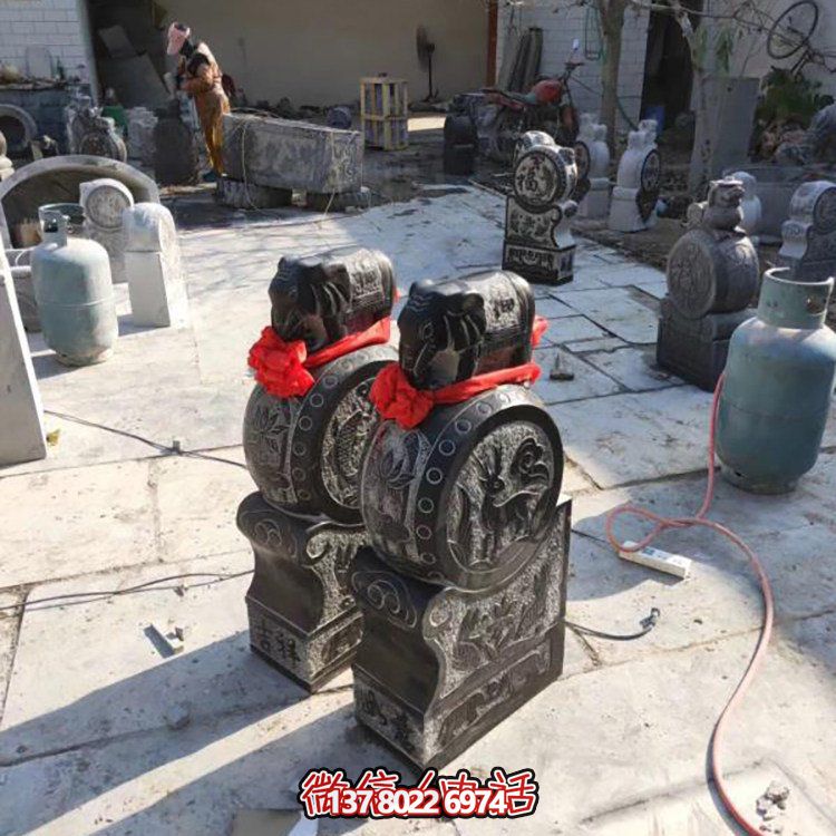 精美大理石仿古舊門墩雕塑，打造完美中式庭院