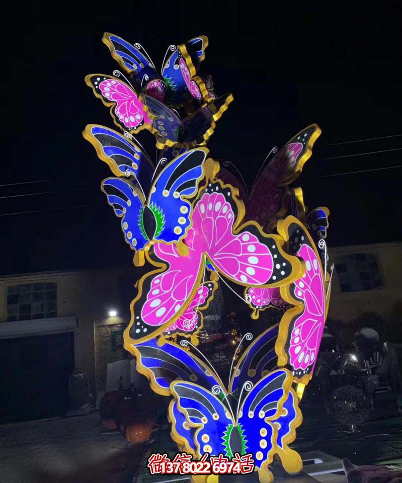 玻璃鋼蝴蝶雕塑，彩繪操場裝飾