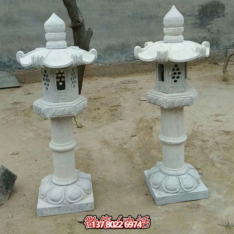 太陽能仿古中式大理石石燈，點(diǎn)亮你的花園