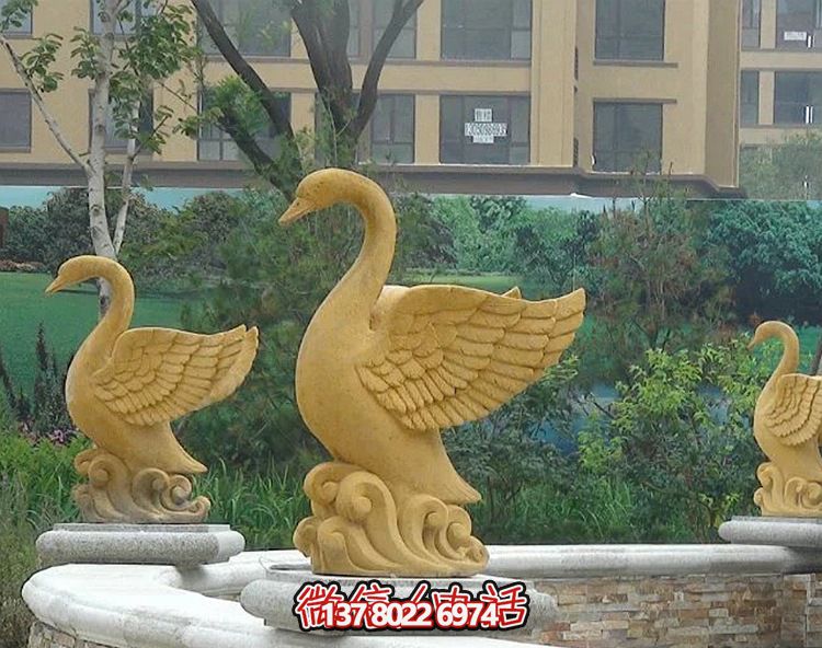 精美天鵝雕塑，唯美別墅景觀裝飾