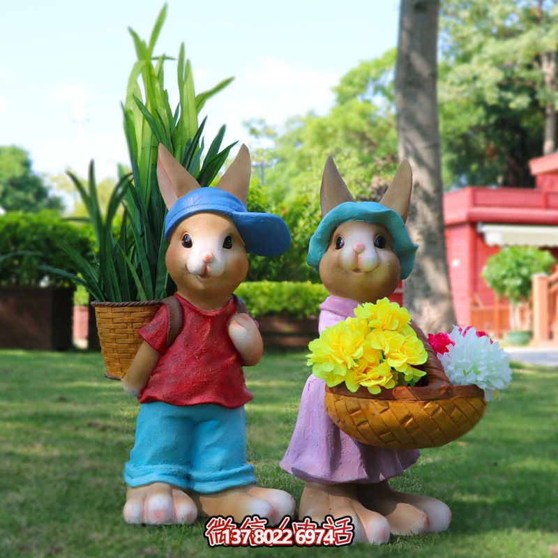 玻璃鋼兔子雕塑，只有可愛而不失大氣！