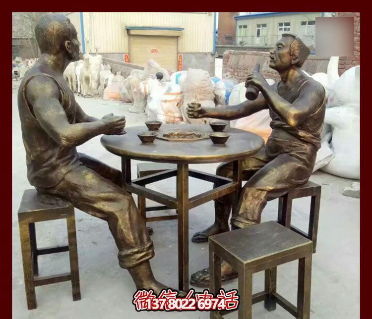 傳承文化，融入雕塑，銅雕人物給你一個古典的庭院別墅