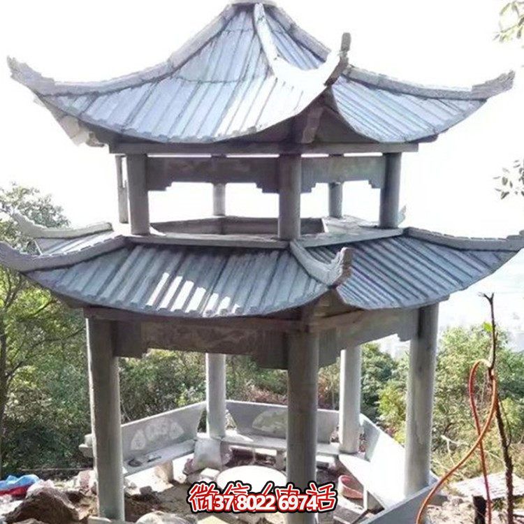 經(jīng)典雙層大理石雕塑涼亭，給你不一樣的室外體驗