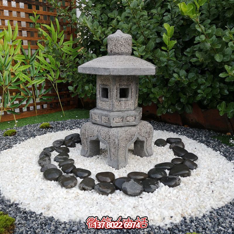 日式戶外石雕石燈，傳承精致大理石園林雕塑