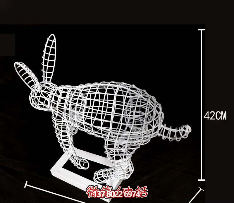 鏤空不銹鋼兔子雕塑，為您的室內裝飾添彩