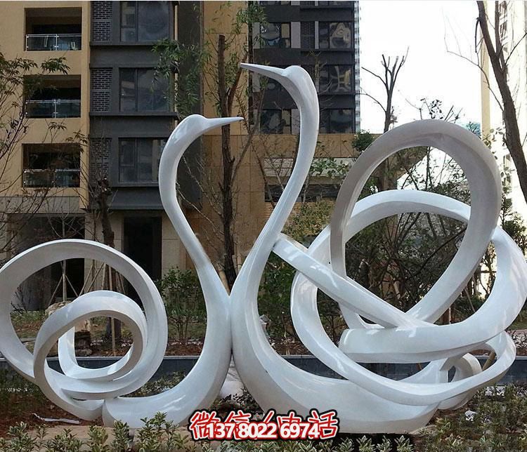 創(chuàng)意天鵝雕塑，為公園和小區(qū)帶來抽象的藝術(shù)氛圍