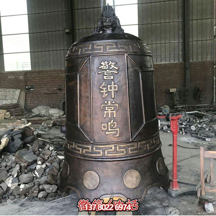 大型仿銅鐘玻璃鋼雕塑，給景區(qū)、寺廟、園林帶來更多美好