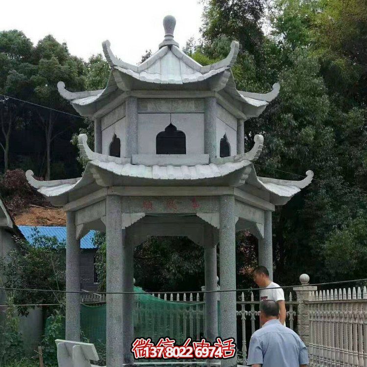 大型石雕涼亭，精美的室外裝飾