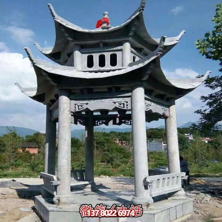 優(yōu)雅雙層石雕涼亭，給您的園林添彩