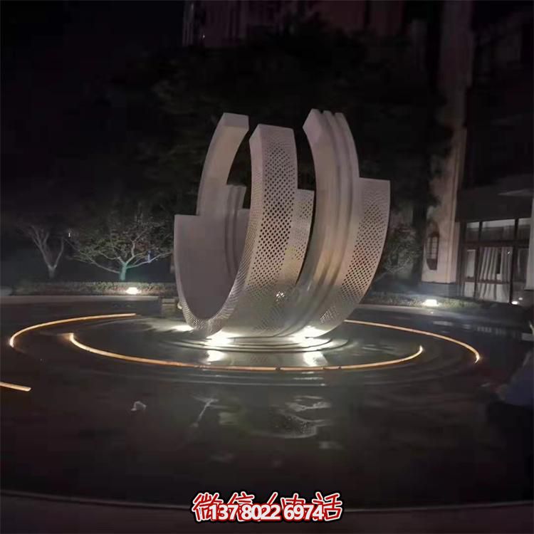 不銹鋼噴泉雕塑裝飾擺件，點(diǎn)綴售樓小區(qū)的美麗