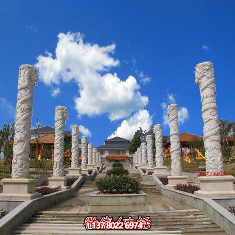 漢白玉龍柱石雕，傳承中華園林文化精髓