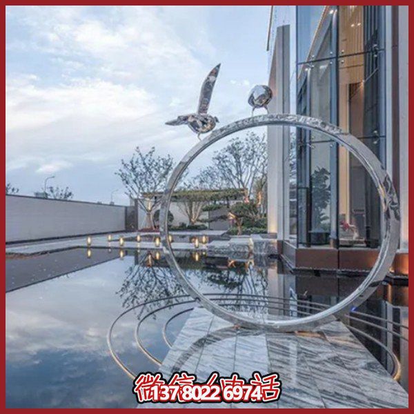創(chuàng)意不銹鋼圓環(huán)雕塑——為酒店會(huì)所、戶外景觀增添幾何美感