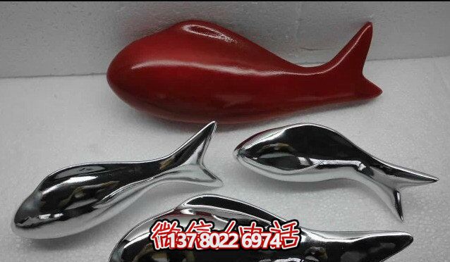 精致簡約不銹鋼魚雕塑，點綴室內(nèi)裝飾