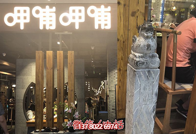 馬柱雕塑，為飯店室內(nèi)裝飾添彩