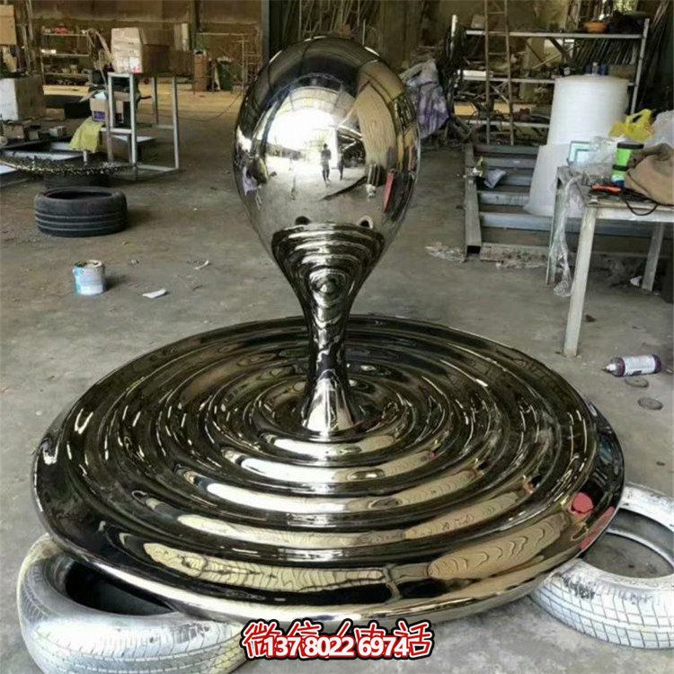 水景景觀不銹鋼擺件，精致創(chuàng)意鏡面水滴擺放