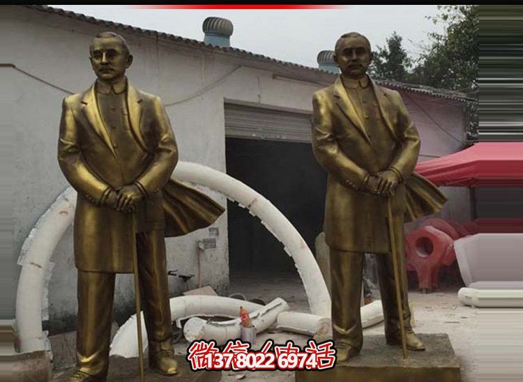 偉人孫中山仿銅雕塑，玻璃鋼擺放景觀園林