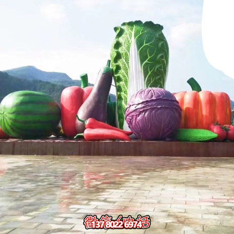 玻璃鋼大型仿真景觀擺件，蔬菜水果裝飾