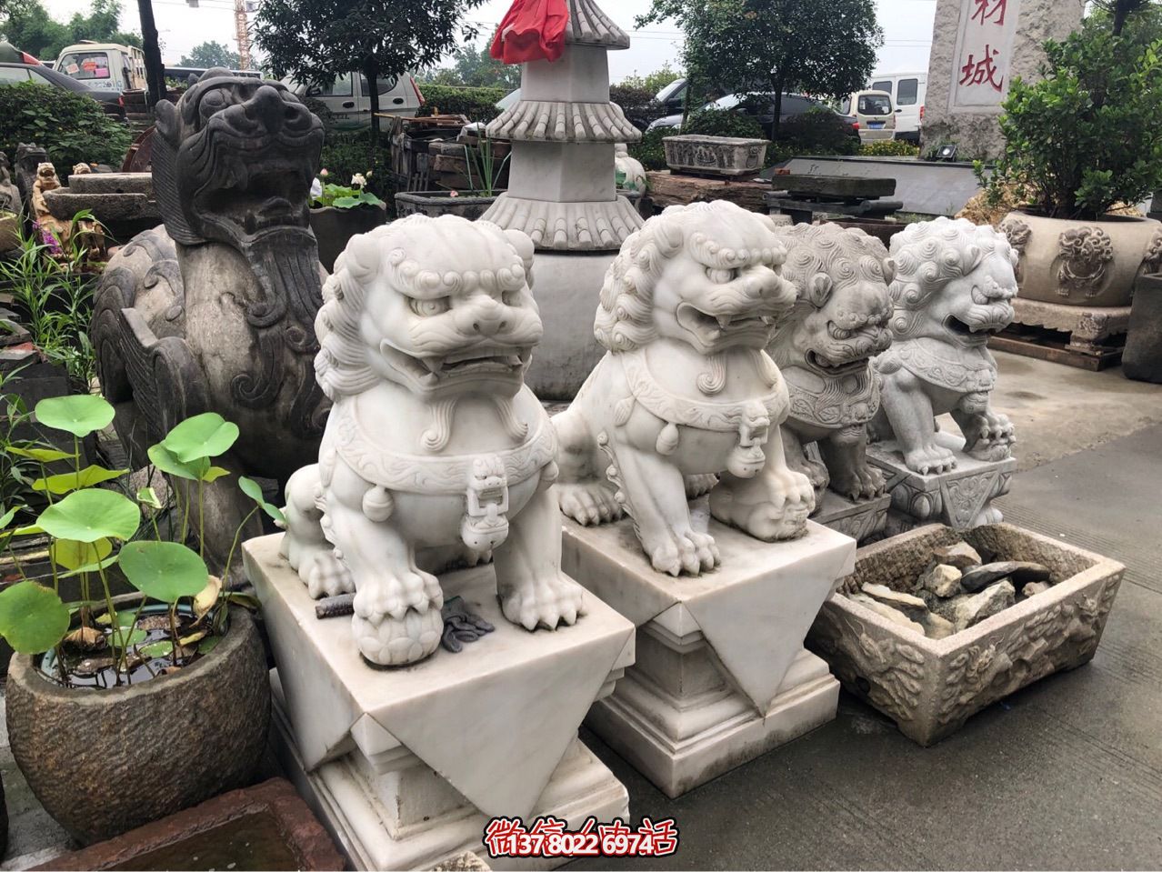 精美獅子雕塑，企業(yè)招財(cái)納福