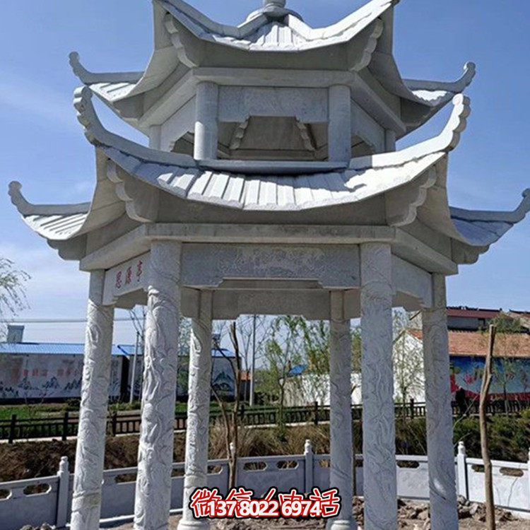 精美大理石石雕涼亭，打造完美的戶外園林景觀