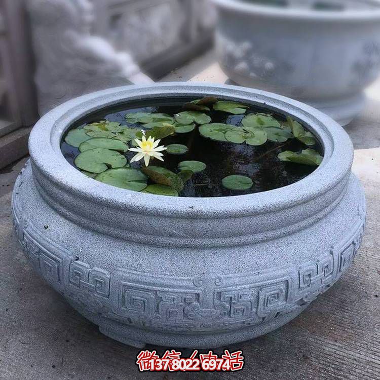 仿古大理石石雕魚缸，用藝術(shù)裝點你的生活