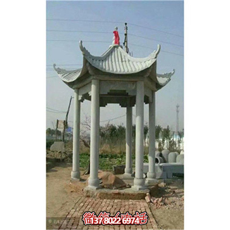 精美雕刻石頭涼亭，享受乘涼休息的樂趣