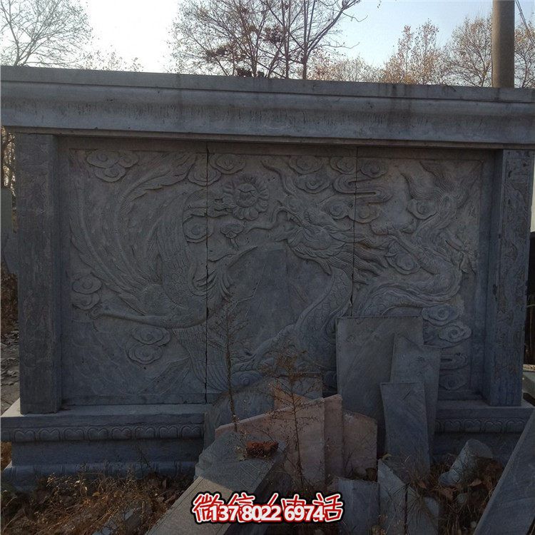 經(jīng)典中式庭院，清新山水浮雕照壁
