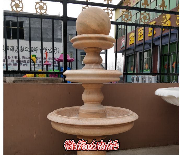 自然之美，多層風(fēng)水球石雕晚霞紅別墅