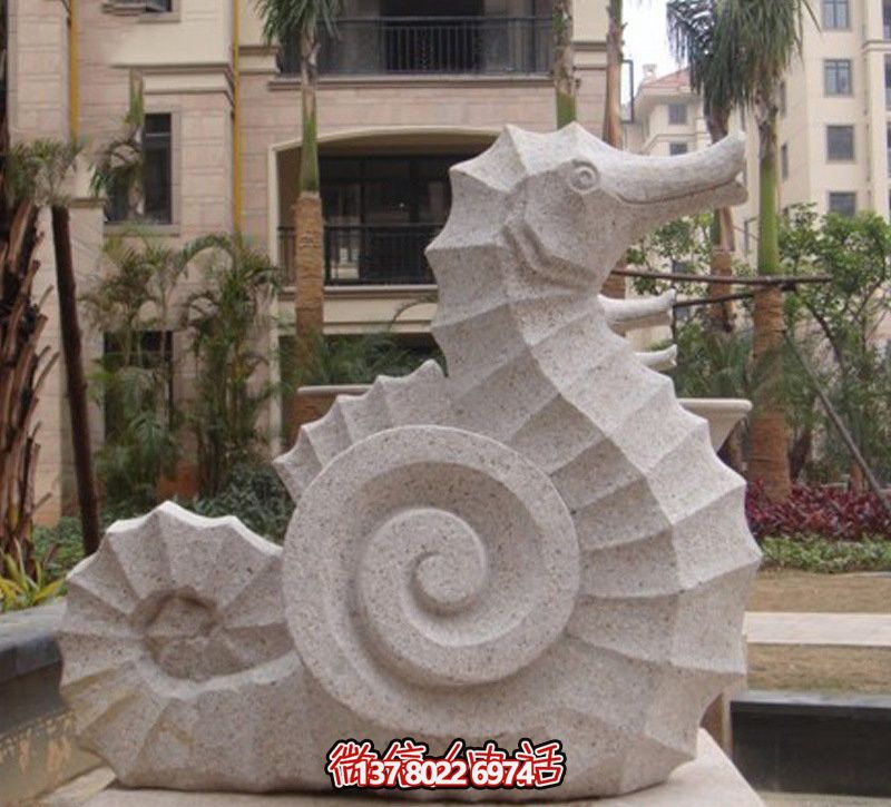 海馬創(chuàng)意石雕，點(diǎn)綴街道邊