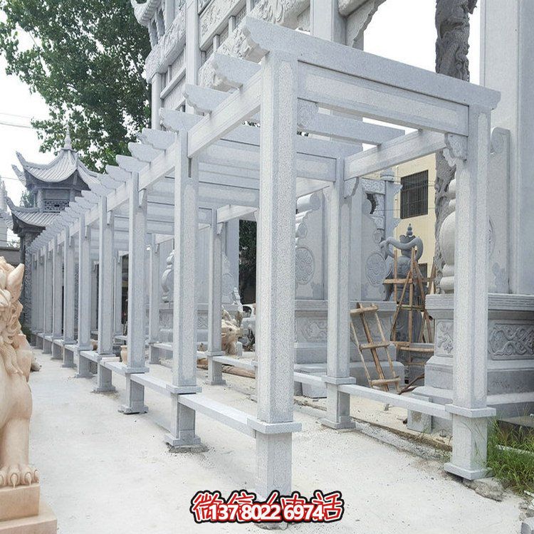 精美大理石石雕裝飾長(zhǎng)廊，美化小區(qū)戶外環(huán)境
