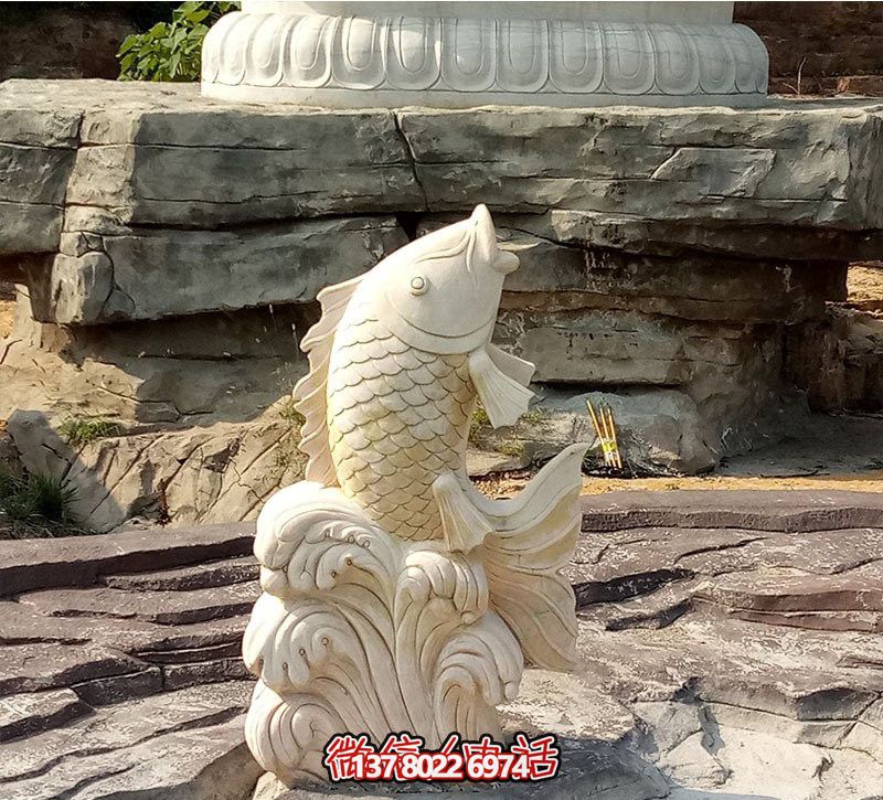 漢白玉石雕塑，點(diǎn)綴公園景觀，增添創(chuàng)意噴水裝置
