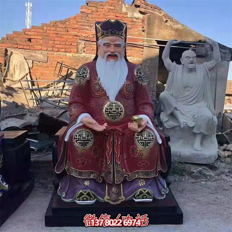 玻璃鋼彩繪財神雕塑，為景區(qū)寺廟供奉