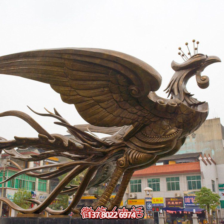 大型鳳凰銅雕擺件，增添廣場氣派