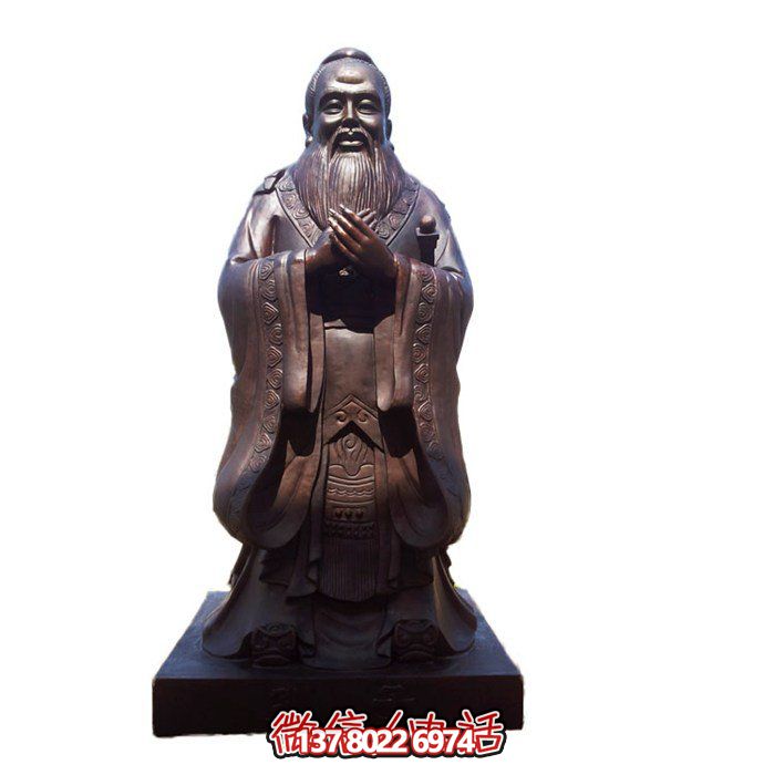 仿古雕塑玻璃鋼園林，點綴校園名人——孔子