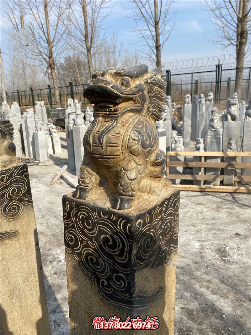 傳統(tǒng)風格古典庭院——祥云環(huán)繞、大理石拴馬柱