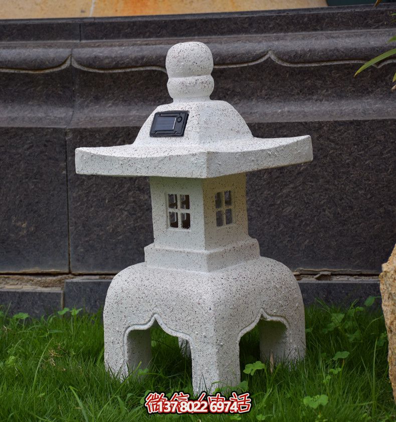 太陽能石燈，復(fù)古中式裝飾戶外景觀燈