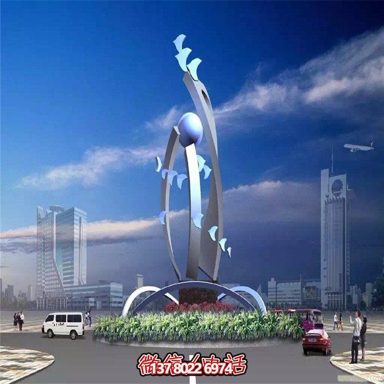 大型不銹鋼抽象藝術(shù)飛翔雕塑，豐富景觀廣場(chǎng)