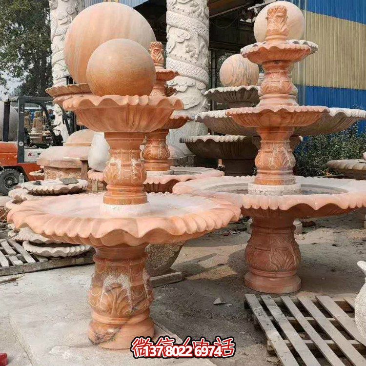 紅晚霞中式二層風(fēng)水球，讓你的庭院擺放流水轉(zhuǎn)運(yùn)風(fēng)水