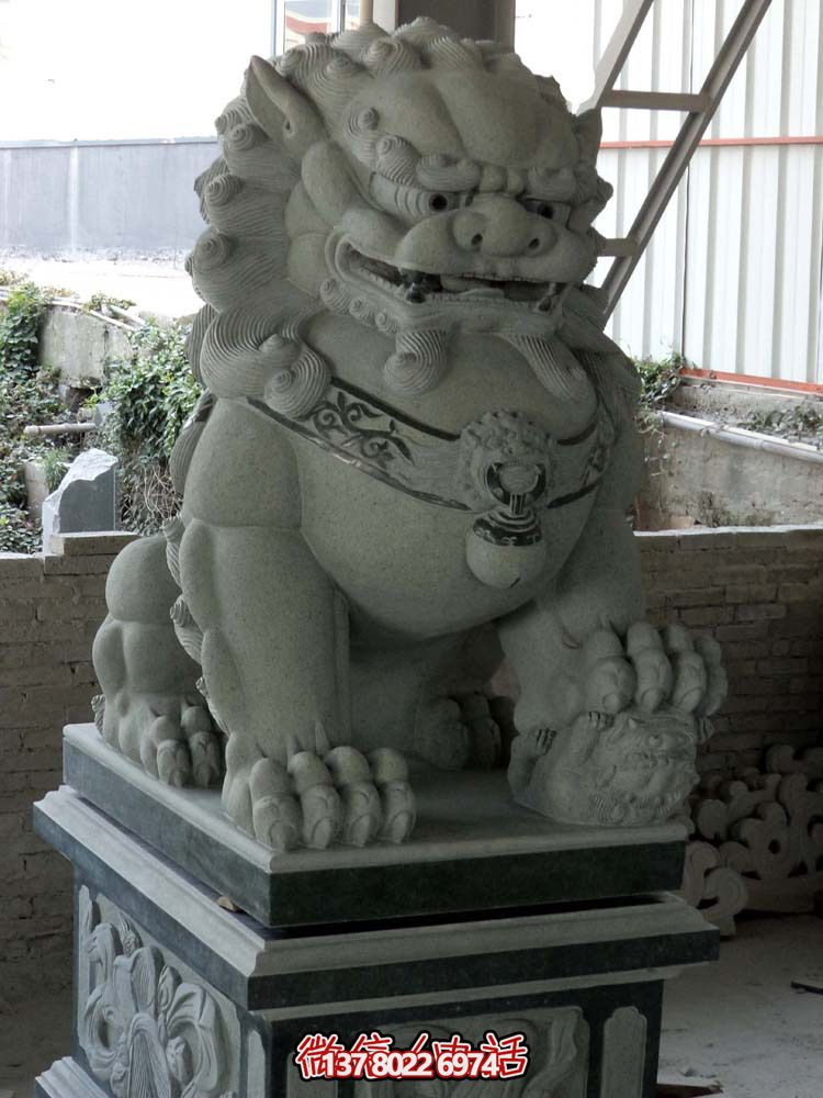 仿真大理石獅子雕塑，裝飾別墅大型法院