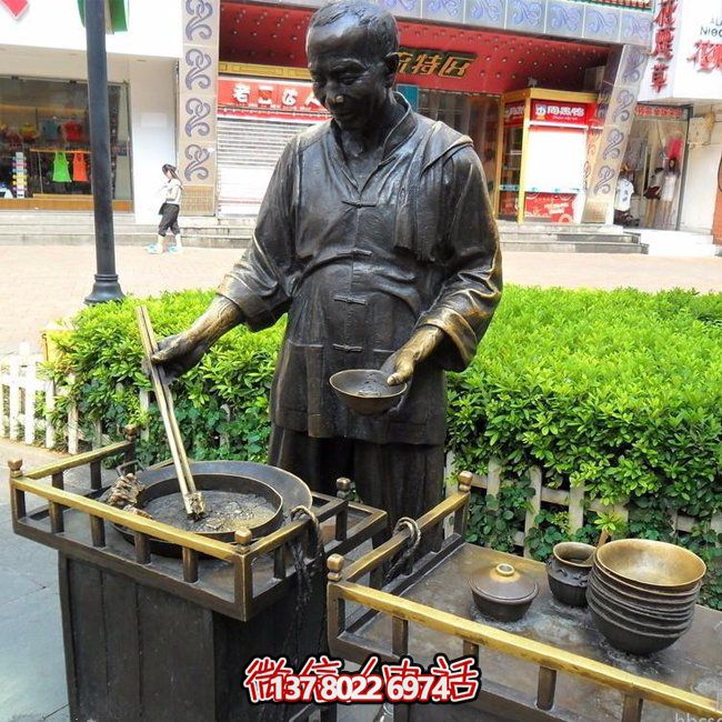 仿銅人物玻璃鋼小吃，給你無(wú)與倫比的景區(qū)體驗(yàn)