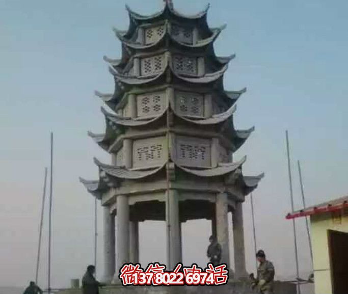 多層青石仿古塔涼亭，為你的寺院增添神秘氣息