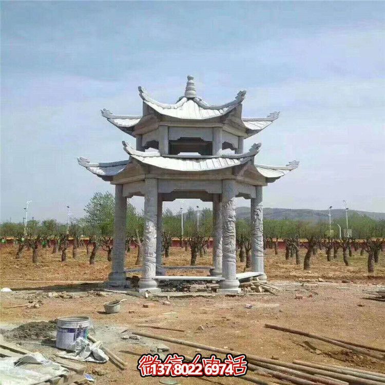 雙層雕塑涼亭，為景區(qū)、園林、戶外環(huán)境提供視覺美感