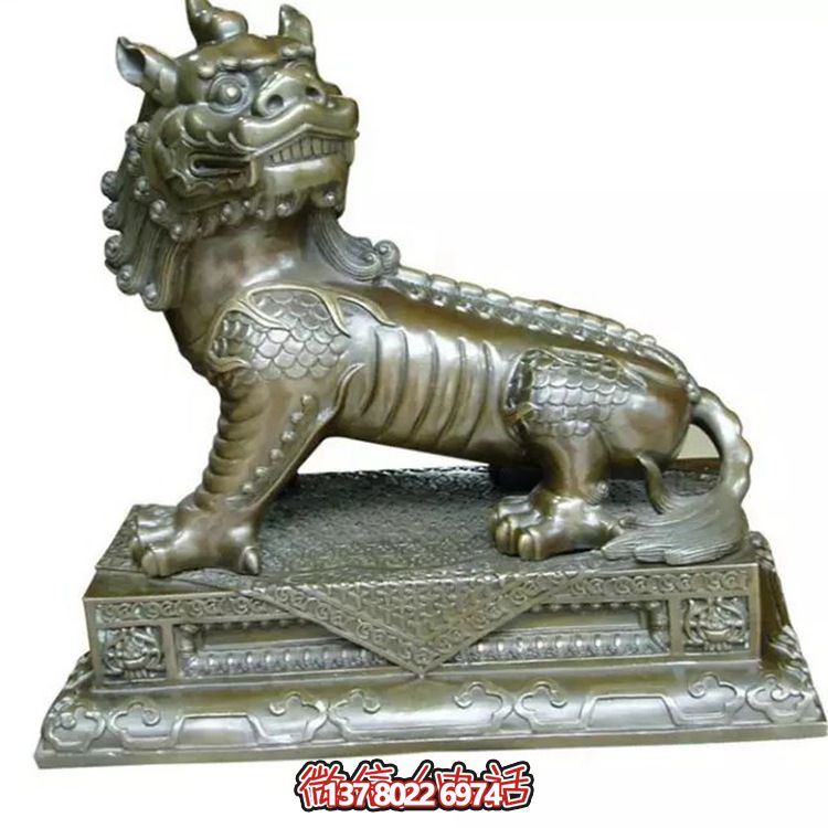 小型不銹鋼神麒麟雕塑，裝點(diǎn)庭院