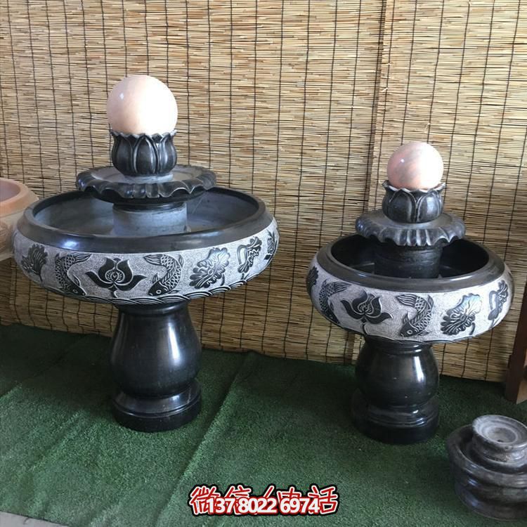 小型黑色大理石風(fēng)水招財(cái)擺件，室內(nèi)辦公家用