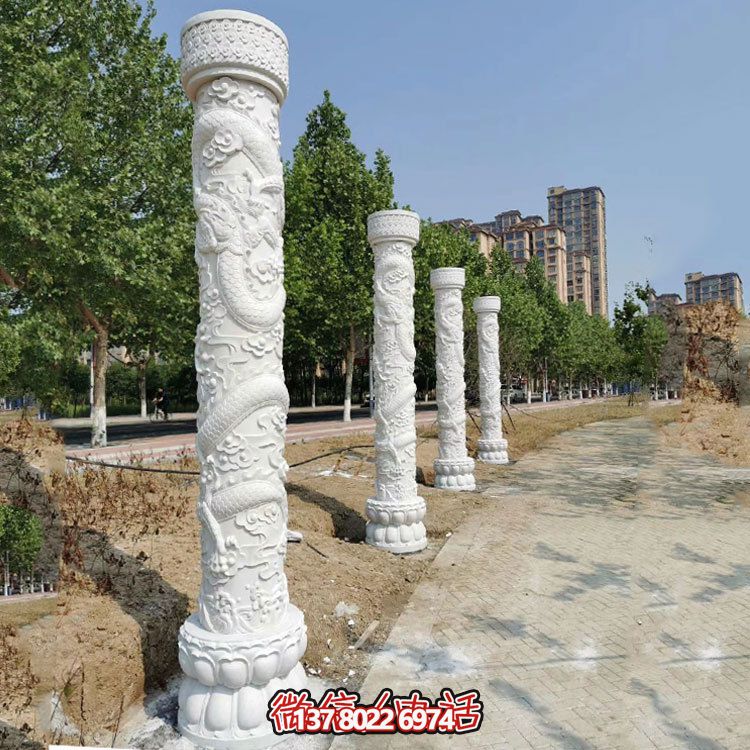 傳統(tǒng)文化靈魂，中國龍紋大理石柱雕刻景觀擺放