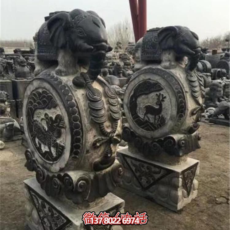 仿古青石大象雕塑，鎮(zhèn)宅安邸