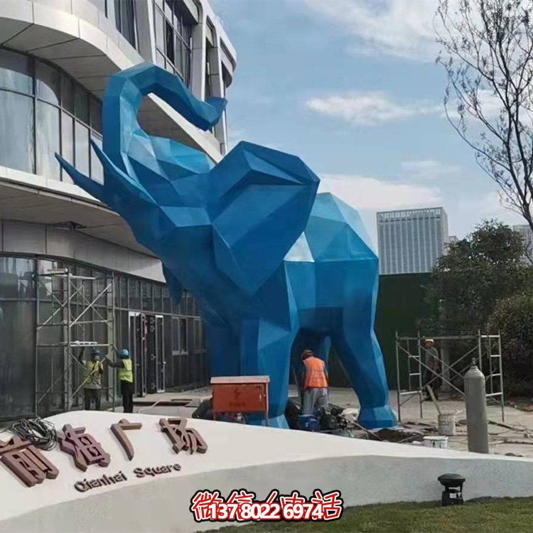 幾何雕塑大象，裝點(diǎn)商場、戶外廣場