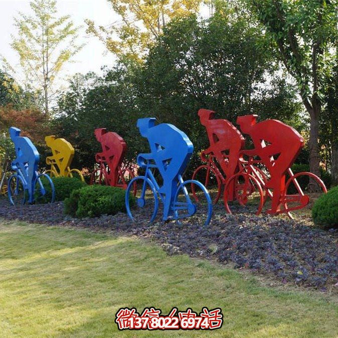 不銹鋼剪影賽車擺件，點(diǎn)綴公園草坪