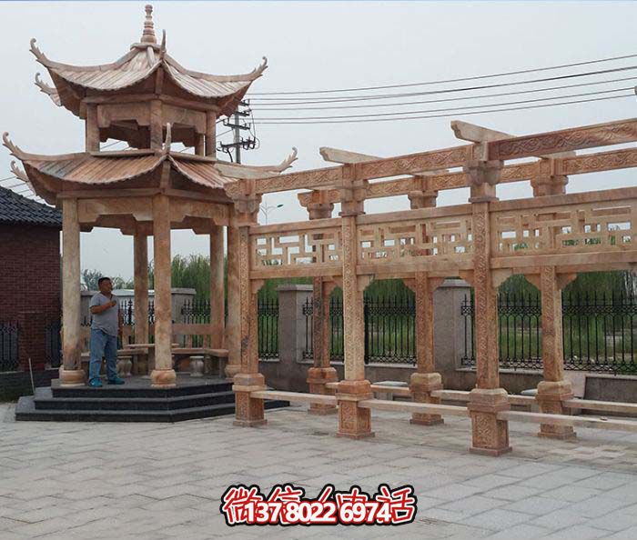 美麗的花崗巖長廊，沐浴在精致的雕刻藝術(shù)中